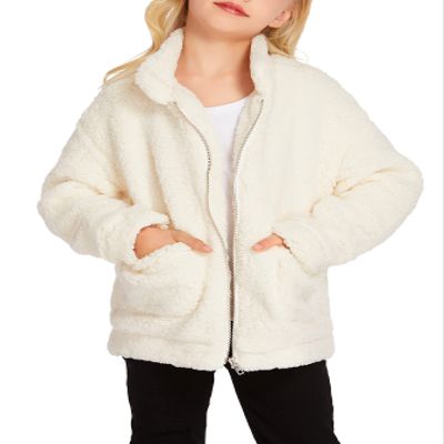 Arshiner Girls Fleece Jacket Full-Zip Sherpa Winter Coats Jackets Beige 10 year