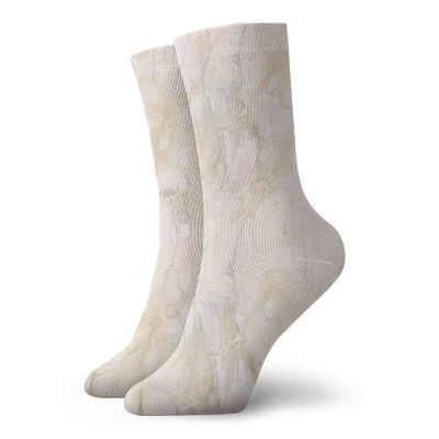 Marble Fashion Compression Socks,Pink And Peach Marble Background With Cracks Architecture And Building Material,Performance Polyester Cushioned Athletic Crew Socks for Running,Athletic,Beige -12 inch