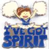 Snowflake Designs Blue I've Got Spirit Cheerleading Pin #170 - Version 2 view 1