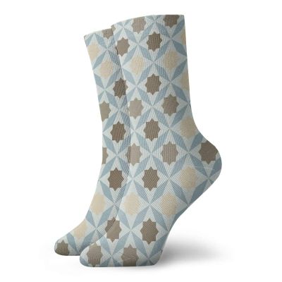GULTMEE Funny Compression Socks Women and Men,Floral Arrangement Geometric Leaf Design Eastern Culture Influenced Abstract Work,Best for Circulation,Running,Athletic,Nurse,Travel, -12 inch