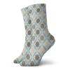 GULTMEE Funny Compression Socks Women and Men,Floral Arrangement Geometric Leaf Design Eastern Culture Influenced Abstract Work,Best for Circulation,Running,Athletic,Nurse,Travel, -12 inch view 1