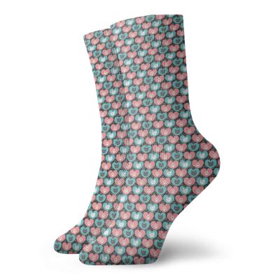 Cat Funky Colorful Cushion Sport Socks,Cute Cat Portrait And Paws In Heart Figures Pets Love Animal Baby,Athletic Cushioned Running Performance Crew Socks For Men/Women,Dark Blue Yellow Pink -12 inch