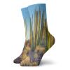 Cactus Funny Compression Socks Women and Men,Photo Of Nature Desert Cactus With Spikes And Mountains Open Clear Sky Image,Best for Circulation,Running,Athletic,Nurse,Travel,Multicolor -12 inch view 1