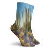 Cactus Funny Compression Socks Women and Men,Photo Of Nature Desert Cactus With Spikes And Mountains Open Clear Sky Image,Best for Circulation,Running,Athletic,Nurse,Travel,Multicolor -12 inch view 2