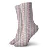 Striped Fashion Compression Socks,Soft Tone With Ancient Ethnic Elements Floral Leaf Archaic American,Performance Polyester Cushioned Athletic Crew Socks for Running,Athletic,Pale Pink Mauve -12 inch view 1