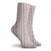 Striped Fashion Compression Socks,Soft Tone With Ancient Ethnic Elements Floral Leaf Archaic American,Performance Polyester Cushioned Athletic Crew Socks for Running,Athletic,Pale Pink Mauve -12 inch view 2