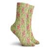 GULTMEE Funny Compression Socks Women and Men,Classical Pink Roses With Green Leaves On Vertical Borders Old Fashioned Design,Best for Circulation,Running,Athletic,Nurse,Travel, -12 inch view 2