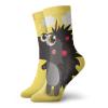 GULTMEE Hedgehog Funky Colorful Cushion Sport Socks,Love Valentines Day Inspired Animal Cartoon,Athletic Cushioned Running Performance Crew Socks For Men/Women,Yellow Black Pink -12 inch view 1