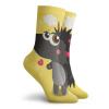 GULTMEE Hedgehog Funky Colorful Cushion Sport Socks,Love Valentines Day Inspired Animal Cartoon,Athletic Cushioned Running Performance Crew Socks For Men/Women,Yellow Black Pink -12 inch view 2