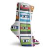 Fashion Compression Socks,Composition Of Retro Plastic Audio Cassettes Tapes Old Technology Entertainment Theme,Performance Polyester Cushioned Athletic Crew Socks for Running,Athletic, -12 inch view 2