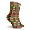 Kente Pattern Fashion Compression Socks,Ethnic With Stripes Triangles And Zigzags Uganda Zimbabwe Nigeria,Performance Polyester Cushioned Athletic Crew Socks for Running,Athletic,Multicolor -12 inch view 2