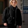 Arshiner Girls Warm Fleece Jacket Faux Winter Shearling Chunky Coat With Pockets Black 4-5 view 3