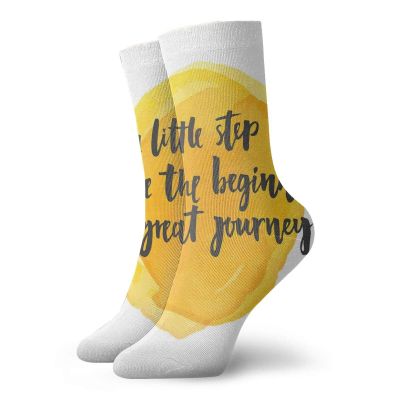 GULTMEE Funky Colorful Cushion Sport Socks,Positive Saying With Watercolor Monochrome Background Brush Strokes,Athletic Cushioned Running Performance Crew Socks For Men/Women, -12 inch