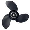 Yoofosun Outboard Propeller 8.9x8.5 OEM NO:3B2W64517-1 Aluminum Prop Fit for Tohatsu Engine 9.8HP-18HP 14 Tooth 3 Blades RH view 2