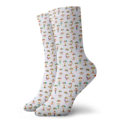 GULTMEE Sport Fashion Compression Socks,Parachute Jumping Girl With Pigtail Hairstyle,Performance Polyester Cushioned Athletic Crew Socks for Running,Athletic,Multicolor -12 inch