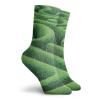 GULTMEE Garden Fashion Compression Socks,Green Plant Maze Growth Ecology And,Performance Polyester Cushioned Athletic Crew Socks for Running,Athletic,Green -12 inch view 2