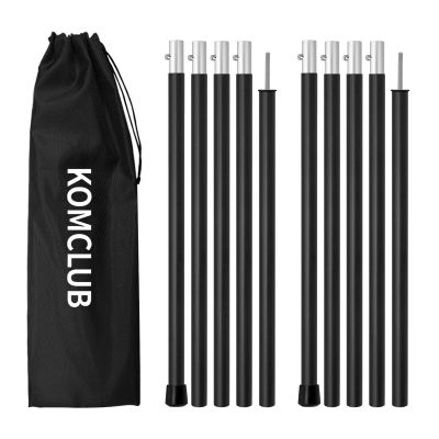 KOMCLUB Telescoping Tent Poles Tarp Poles 5-Section Adjustable Aluminum Rods for Tent Fly and Tarps Lightweight Replacement Adjustable Tent Poles for Outdoor Sport Camping 78Inch(Black)