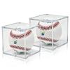 2PCS Baseball Display Case, UV Protected Acrylic Cube Baseball Holder Clear and Square, Sport Collectibles Memorabilia Collectors Display Box for Official Size Baseball view 1