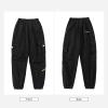 Rolanko Boys' Cargo Pants Casual Kids Joggers Elastic Waist Outdoor Hiking Baggy Trousers 4-14 Years (Black, 8-10) view 4