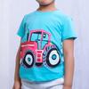 2-8Y Toddler Kids Baby Boys Summer T-Shirt Cotton Short Sleeve Blouse Basketball Soccer Funny Print Tops Clothes (Light Blue Tractor, 24m) view 2