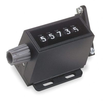 Dayton Mechanical Counter, Black, Number of Digits: 5, Base Mounting - 6X158