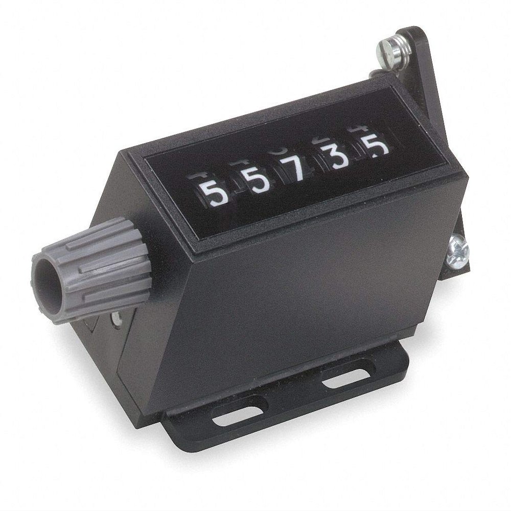 Dayton Mechanical Counter, Black, Number of Digits: 5, Base Mounting - 6X158