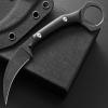Ccanku C1151 Fixed Blade Knife D2 Steel Blade G10 Handle Claw Knife for Outdoor,EDC Tool, Camping, Hiking (Black) view 2