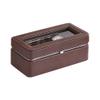 Benjara Watch Case with 4 Slots and Removable Cushions- Brown view 1