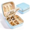 Smileshe Travel Jewelry Box with Mirror, Velvet Mini Case for Women Girls, Small Portable Gifts Organizer Boxes for Rings, Earrings, Necklaces, Bracelets view 4