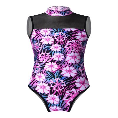 Freebily Kids Girls One Piece Ballet Dance Leotard Sleeveless Hollow Out Back Gymnastics Bodysuit Rose Red 4 Years