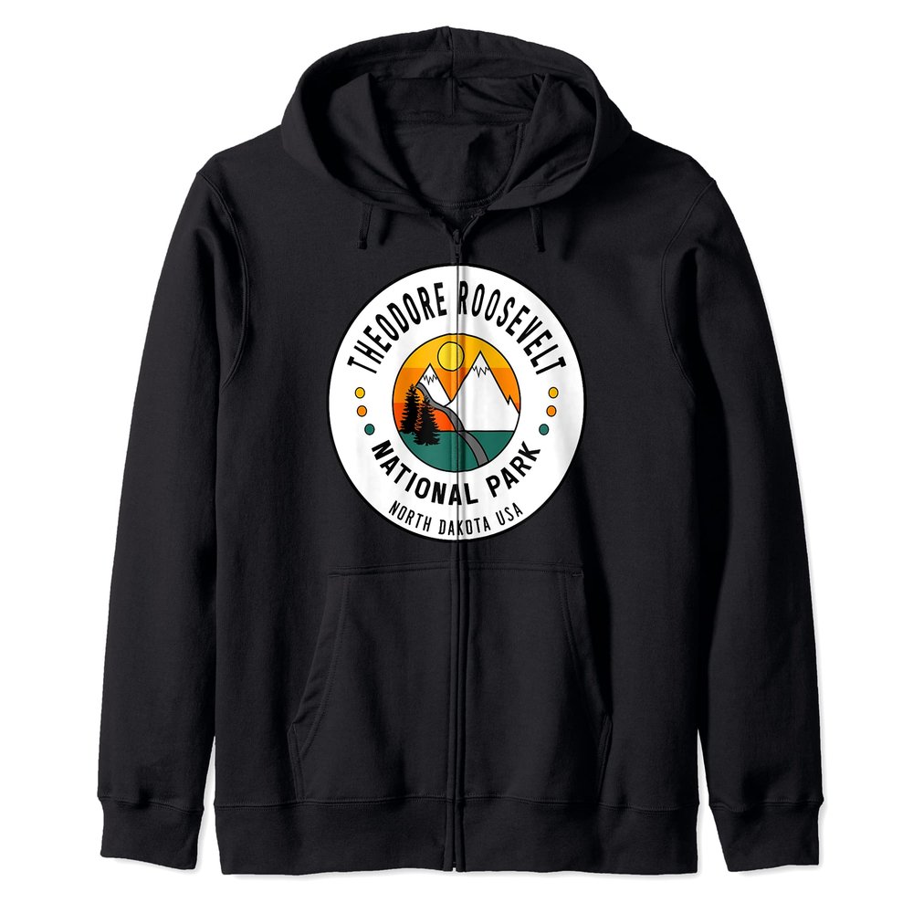 Graphic Theodore Roosevelt North Dakota National Park Zip Hoodie