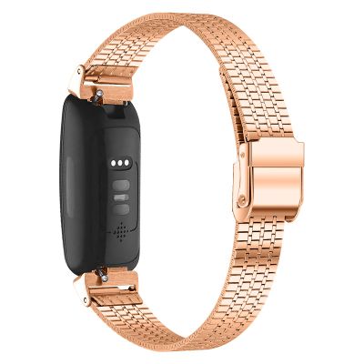 AISPORTS Compatible with Fitbit Inspire 2 Band for Women Men, Slim Solid Adjustable Stainless Steel Bracelet Sport Wristband Metal Buckle Replacement Band for Fitbit Inspire 2 Fitness Tracker