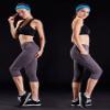 NELEUS 2 Pack Tummy Control High Waist Workout Yoga Capri Leggings Yoga Pants,9027,Black,Grey,L,EU XL view 3
