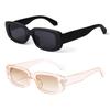 BUTABY Rectangle Sunglasses for Women Retro Driving Glasses 90s Vintage Fashion Narrow Square Frame UV400 Protection Black & Champagne view 1