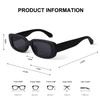BUTABY Rectangle Sunglasses for Women Retro Driving Glasses 90s Vintage Fashion Narrow Square Frame UV400 Protection Black & Champagne view 2