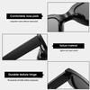 BUTABY Rectangle Sunglasses for Women Retro Driving Glasses 90s Vintage Fashion Narrow Square Frame UV400 Protection Black & Champagne view 3