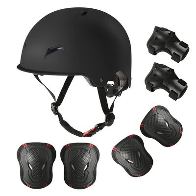 Skateboard Bike Helmet for Adults Adjustable Knee Elbow Pads Wrist Guards Protective Gear Helmets Set Teens for Bicycle Cycling Skate Scooter Bicycle Helmet
