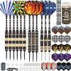 LANNEY Darts Metal Tip, Steel Tip Darts Set 20 Grams, 24 and 26 Grams Professional Dart for Dartboard with Aluminum Shafts, Brass Barrels, Extra Flights, Sharpener Tool Kit, Carrying Case view 1