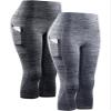 NELEUS Women's 2 Pack Yoga Capris Running Leggings with Pockets,9034,Black,Grey,M,EU L view 1