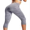 NELEUS Women's 2 Pack Yoga Capris Running Leggings with Pockets,9034,Black,Grey,M,EU L view 3