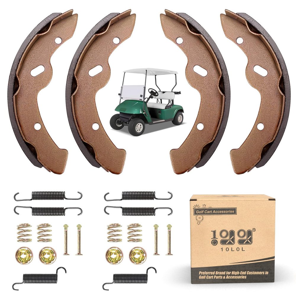 10L0L Golf Cart EZGO Brake Shoes Pads & Brake Spring Kit Assembly Fits EZGO TXT Medalist 1997~2008, Workhorse 1996~2012, Yamaha G14-G20, Replace OEM 27943G01 27944G01 70795G01 JN6-F5331-01-00