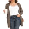 VIISHOW Women's Classic Draped Kimono Cardigans Long Sleeve Open Front Casual Knit Sweaters Coat Soft Outwear, Brown, Large view 4