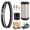10L0L Golf Cart Tune Up Kit with Clutch Drive Belt & Starter Generator Belt,Spark Plugs for Club Car Precedent 2004-Up with FE350 Kawasaki Motor,1016203, 101916701 view 1