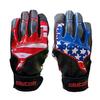 Clutch Sports Apparel Pro Series Cabretta Leather Batting Gloves, Padded & Stylish, Comfortable Grip & Finger Fit for Baseball & Softball Players, for Adults & Youth (Black American Flag, Small) view 1