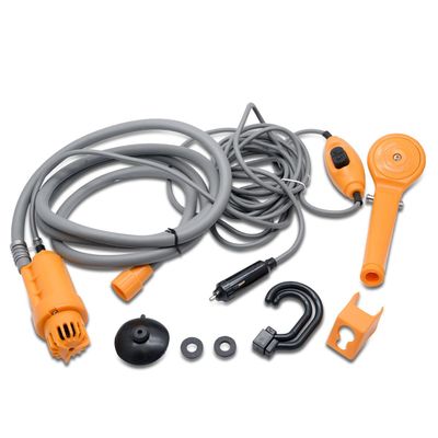 Riloer Portable Camping Shower Outdoor Handheld Shower, 12V Camp Shower Head with Water Pump for Car Washing, Camping, Hiking, Beach, Dog, Flowering Plants