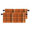 BaoNews Orange Brown Retro Gingham Kitchen Valances for Windows,Geometric Gingham Blackout Valances Curtains Multilayer Polyester Drapes for Kitchen Bedroom 2 Pack 52X18 Inches view 1