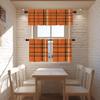 BaoNews Orange Brown Retro Gingham Kitchen Valances for Windows,Geometric Gingham Blackout Valances Curtains Multilayer Polyester Drapes for Kitchen Bedroom 2 Pack 52X18 Inches view 2