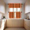 BaoNews Orange Brown Retro Gingham Kitchen Valances for Windows,Geometric Gingham Blackout Valances Curtains Multilayer Polyester Drapes for Kitchen Bedroom 2 Pack 52X18 Inches view 3