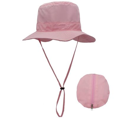 ESTELLEF Waterproof Sun Hat Outdoor UV Protection Bucket Breathable Boonie Hat Adjustable Fishing Cap (Color : Pink)