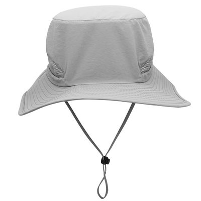 ESTELLEF Waterproof Sun Hat Outdoor UV Protection Bucket Mesh Boonie Hat Adjustable Fishing Cap (Color : Light Gray)